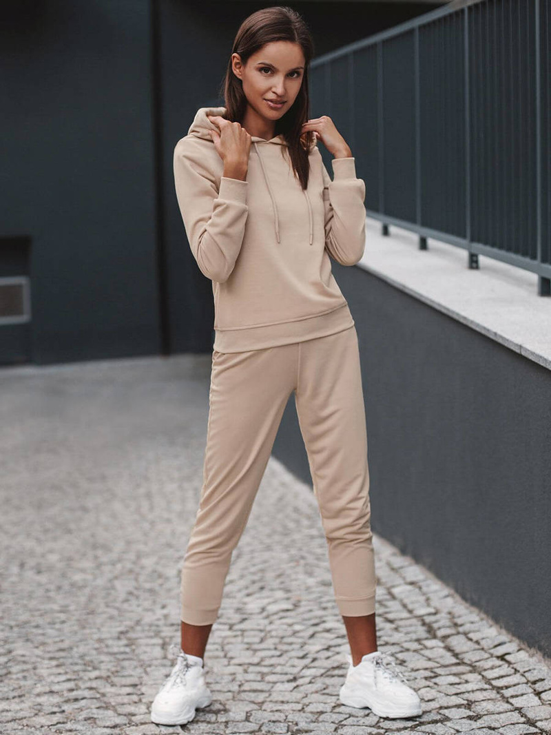 Жіночий спортивний костюм з двох частин Бежева OZONEE O/MB2036/21