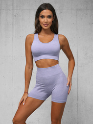 Komplet sportowy dwuczęściowy damski jasno-fioletowy OZONEE O/SY2323