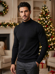 Sweter męski półgolf czarny OZONEE V/V24503Z