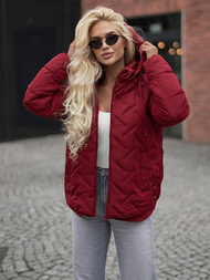 Kurtka zimowa damska pikowana burgundowa OZONEE JS/16M9300/06Z