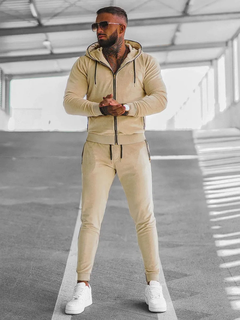 Спортивний костюм чоловічій Бежевий OZONEE O/12128Z