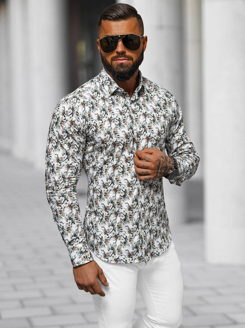 Koszula męska biała OZONEE O/V105