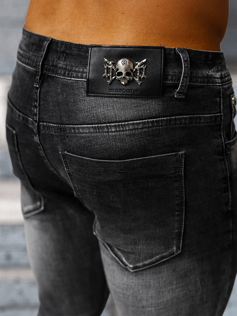 Spodnie jeansowe męskie czarne OZONEE NB/MP0169G