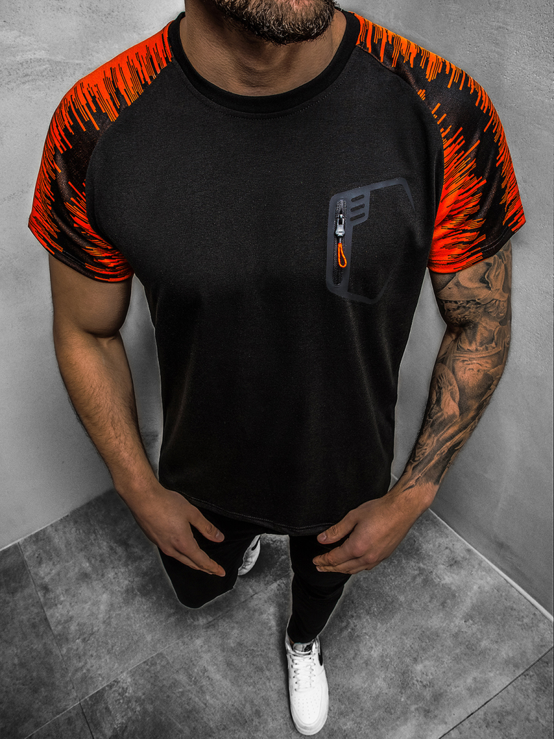 T-Shirt męski czarny OZONEE JS/KS2072Z