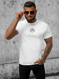 T-shirt męski slim fit biały OZONEE NB/MT3040