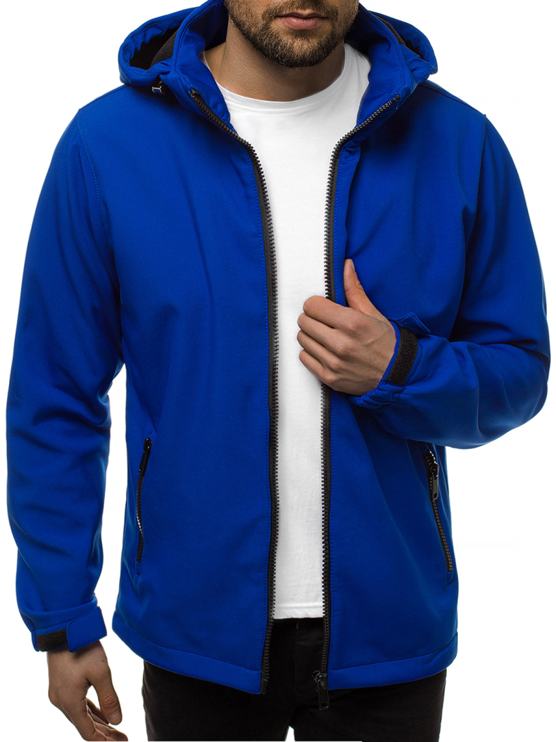 Kurtka softshell męska z kapturem niebieska OZONEE JS/56008Z