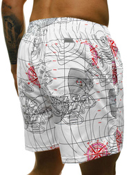 Spodenki kąpielowe męskie białe OZONEE JS/ST073