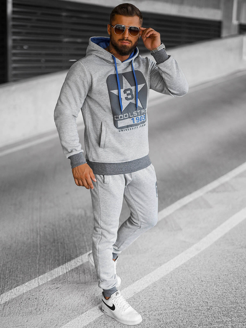 Komplet dresowy męski szary OZONEE JS/8C59/2Z