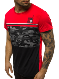 T-Shirt męski czerwony OZONEE JS/SS10979