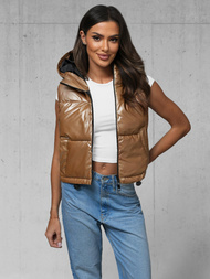 Kamizelka damska pikowana złota OZONEE JS/5M3190/84