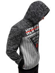 Bluza z kapturem męska czarna OZONEE JS/KS1907Z