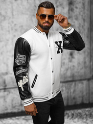 Bluza męska rozpinana biała OZONEE O/TB9114