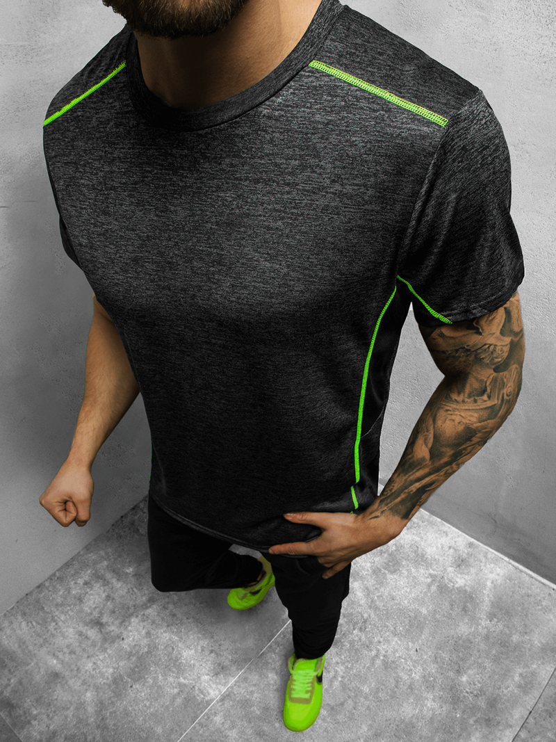 T-Shirt męski czarny OZONEE JS/HM075/1