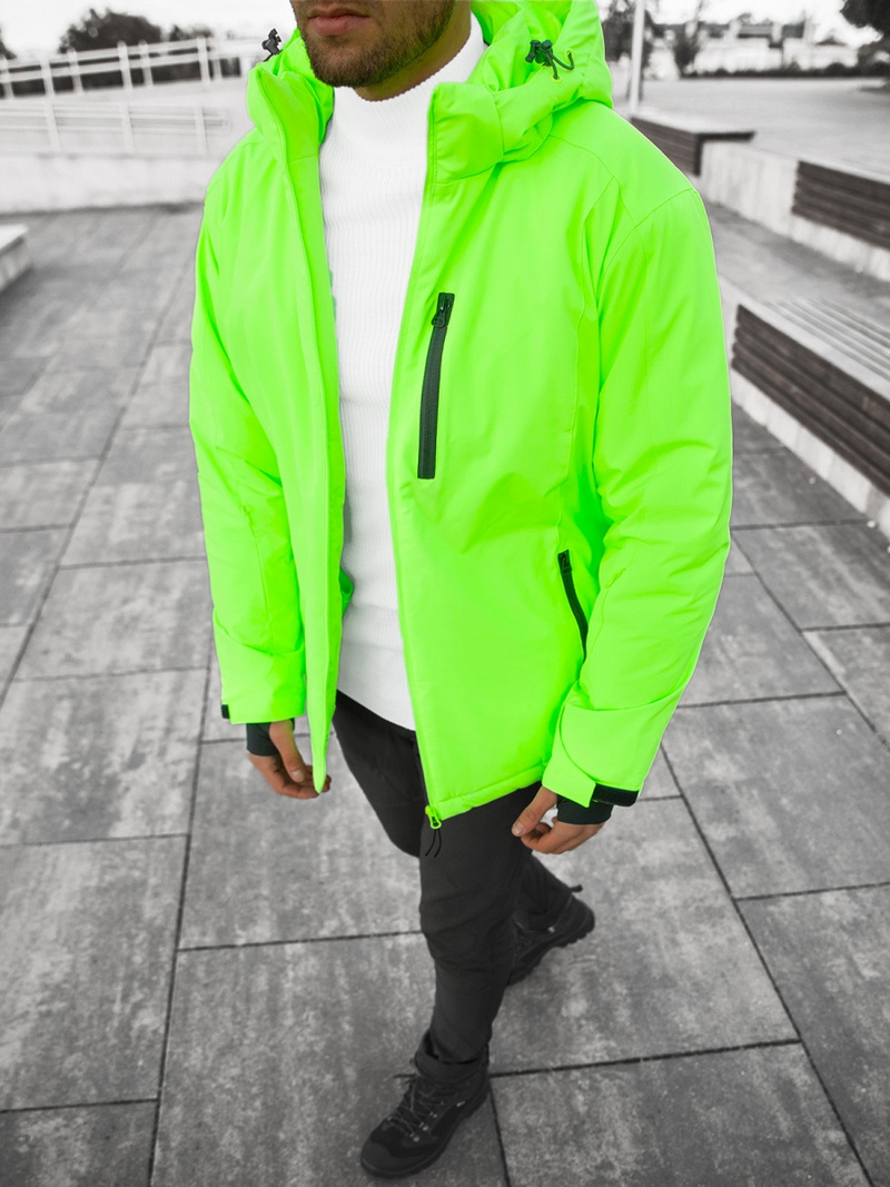 Kurtka zimowa męska zielono-neonowa OZONEE JS/HH011/52Z