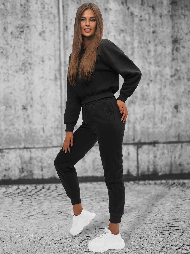 Жіночий спортивний костюм з двох частин Чорний OZONEE JS/8C71/3Z