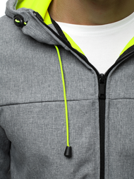 Kurtka softshell męska z kapturem szara OZONEE JS/KS2196