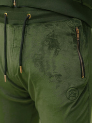 Komplet dresowy męski welurowy khaki OZONEE O/12137