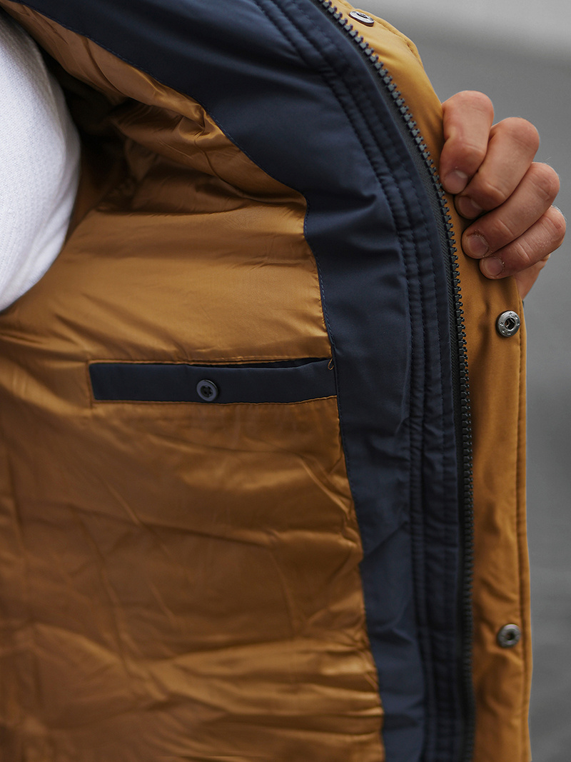 Kurtka zimowa męska pikowana granatowa OZONEE N/7330Z