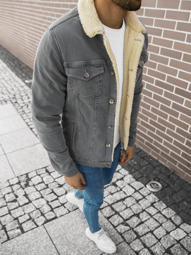Kurtka męska jeans szara OZONEE BN/7319