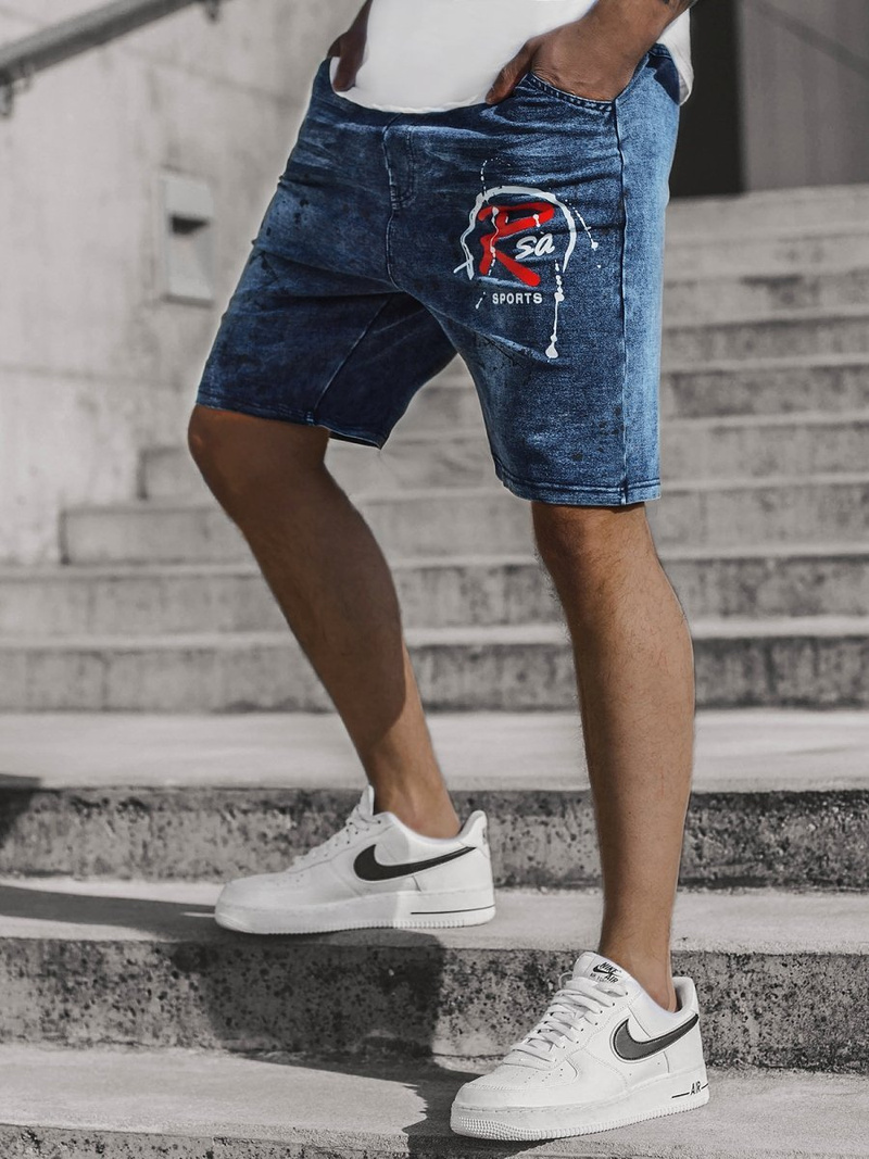 Spodenki męskie jeansowe niebieskie OZONEE JS/KK1075