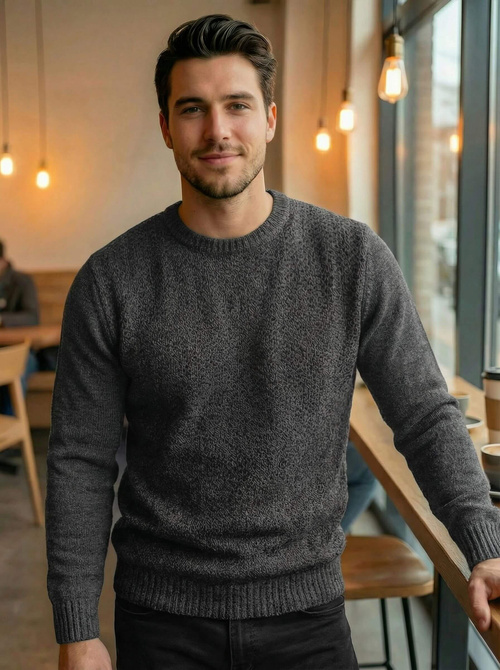 Sweter męski grafitowy OZONEE JS/59B3607/5