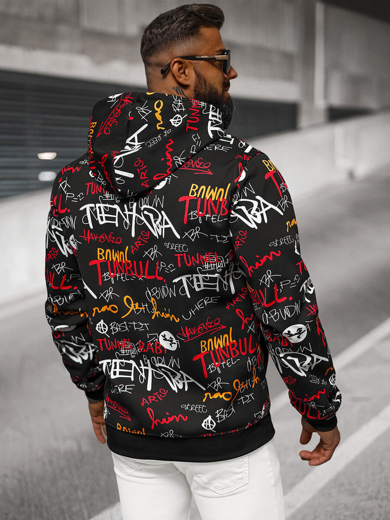 Bluza z kapturem męska czarna OZONEE JS/8B1225/3