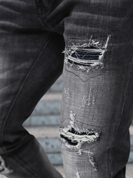 Spodnie jeansowe męskie slim fit czarne OZONEE NB/MP0075N