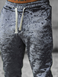 Komplet dresowy męski welurowy szary OZONEE O/D8123/9153