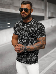 T-shirt męski czarny OZONEE JS/8T1197/3