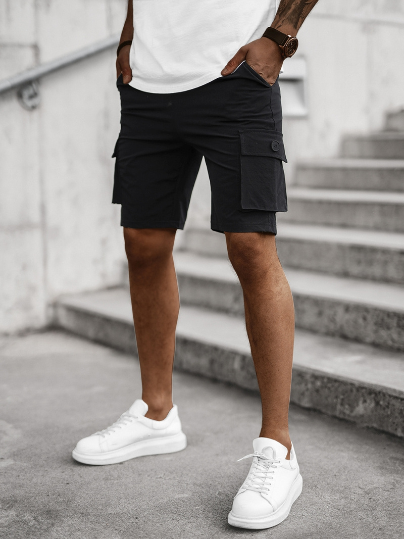 Spodenki męskie chino czarne OZONEE T/DC469