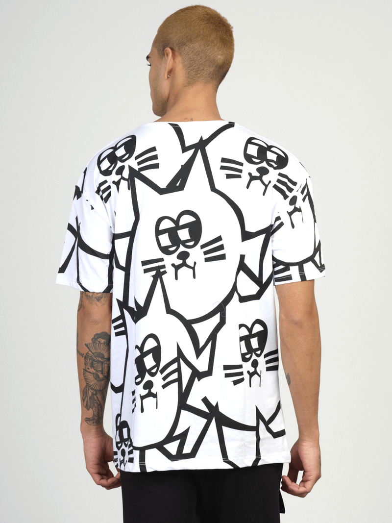 T-Shirt męski z nadrukiem biały OZONEE MR/21535