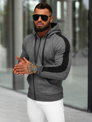 Bluza męska z kapturem rozpinana grafitowa OZONEE JS/8B1335/5