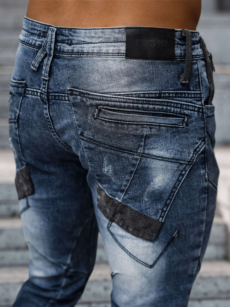 Spodnie jeansowe męskie niebieskie OZONEE NB/MP0045B