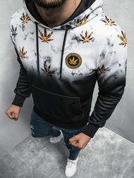 Bluza z kapturem męska biało-czarna OZONEE O/HM529