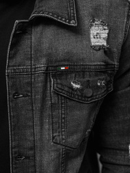 Kurtka męska jeansowa czarna OZONEE NB/MJ515N