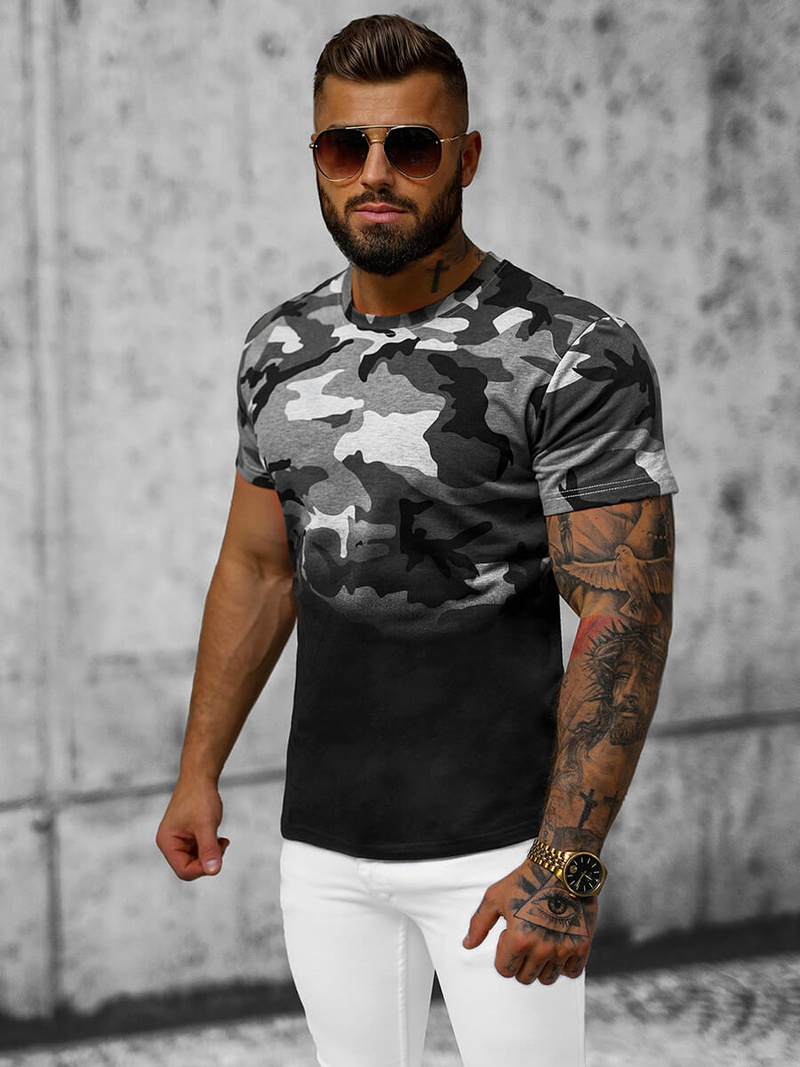 T-shirt męski szary OZONEE JS/8T86/2Z