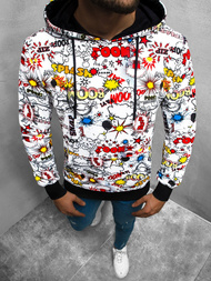 Bluza z kapturem męska biała OZONEE O/BZ1004Z