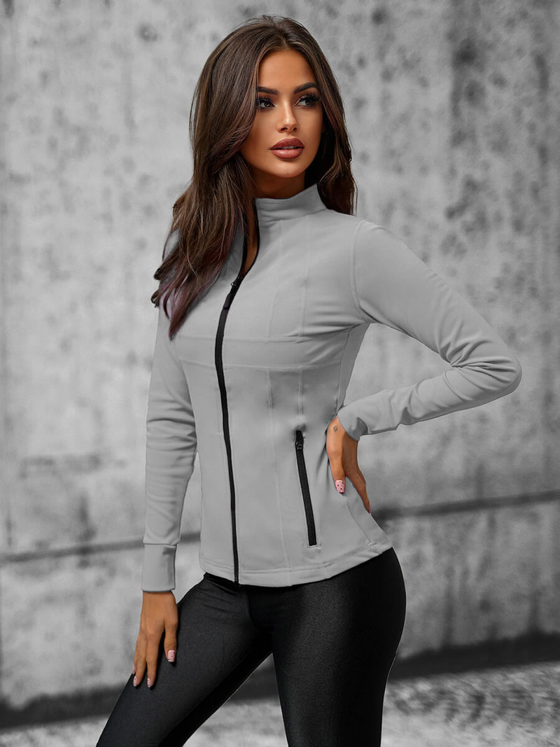 Bluza damska rozpinana szara OZONEE JS/HD151/3Z