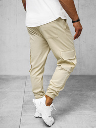 Spodnie męskie joggery beżowe OZONEE O/G3006Z