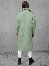 Płaszcz zimowy damski polarowy miętowy OZONEE O/Z01