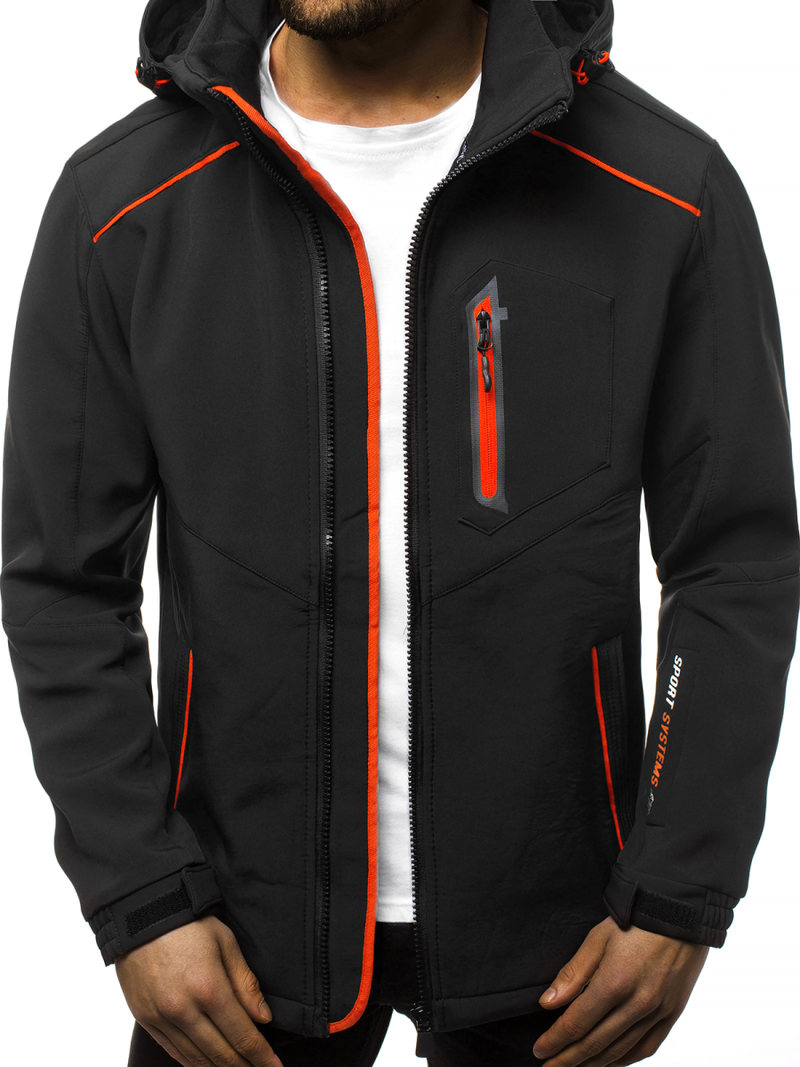Куртка чоловіча Чорно-помаранчева OZONEE GE/12259