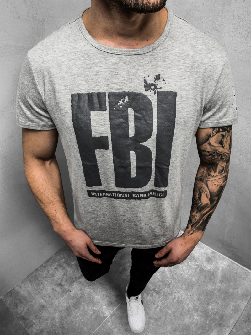 T-Shirt męski szary OZONEE JS/SS100730Z