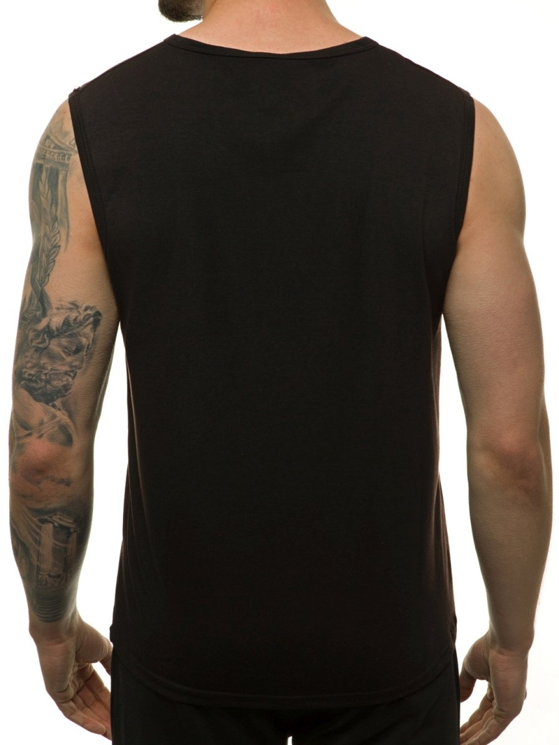 T-Shirt męski bez rękawów czarny OZONEE JS/KS2086