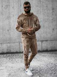 Спортивний костюм чоловічій Темно-Бежевi OZONEE O/D7517