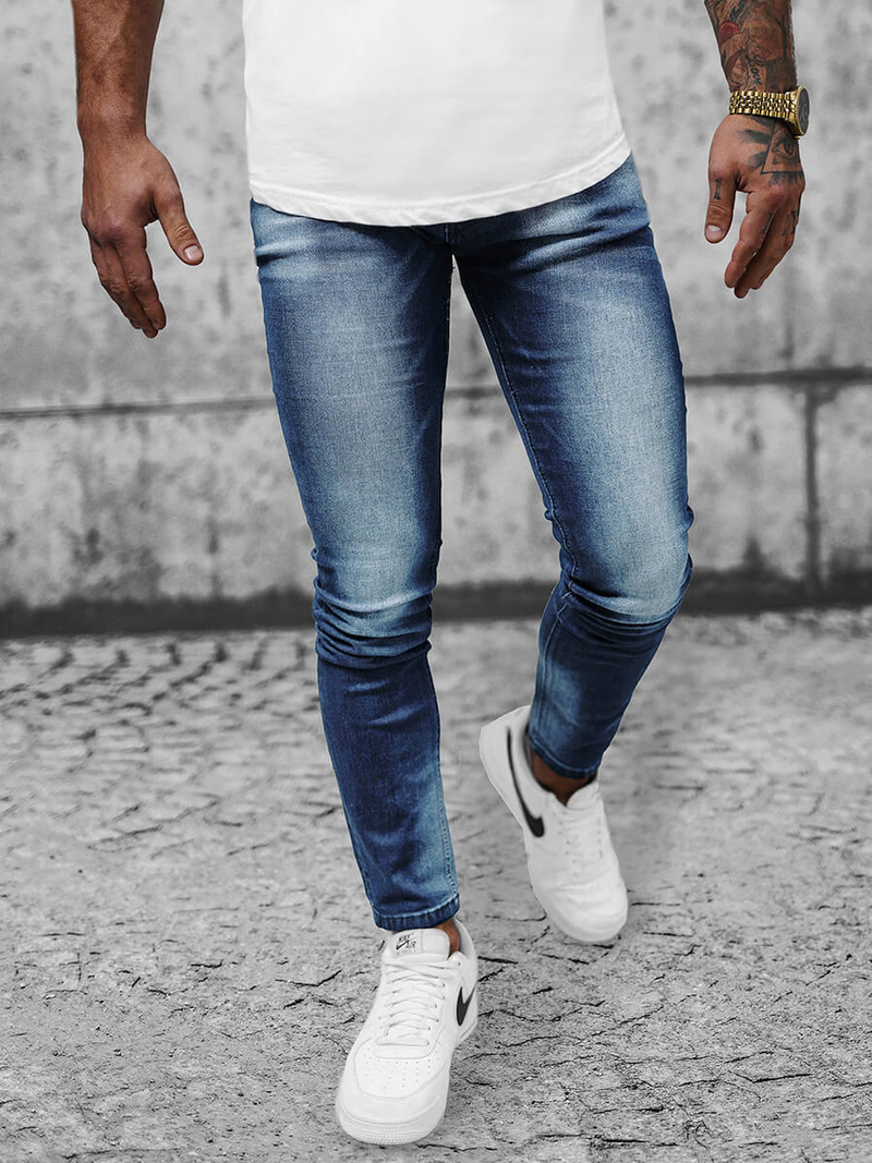 Spodnie jeansowe męskie ciemno-niebieskie OZONEE NB/MP0021BSZ