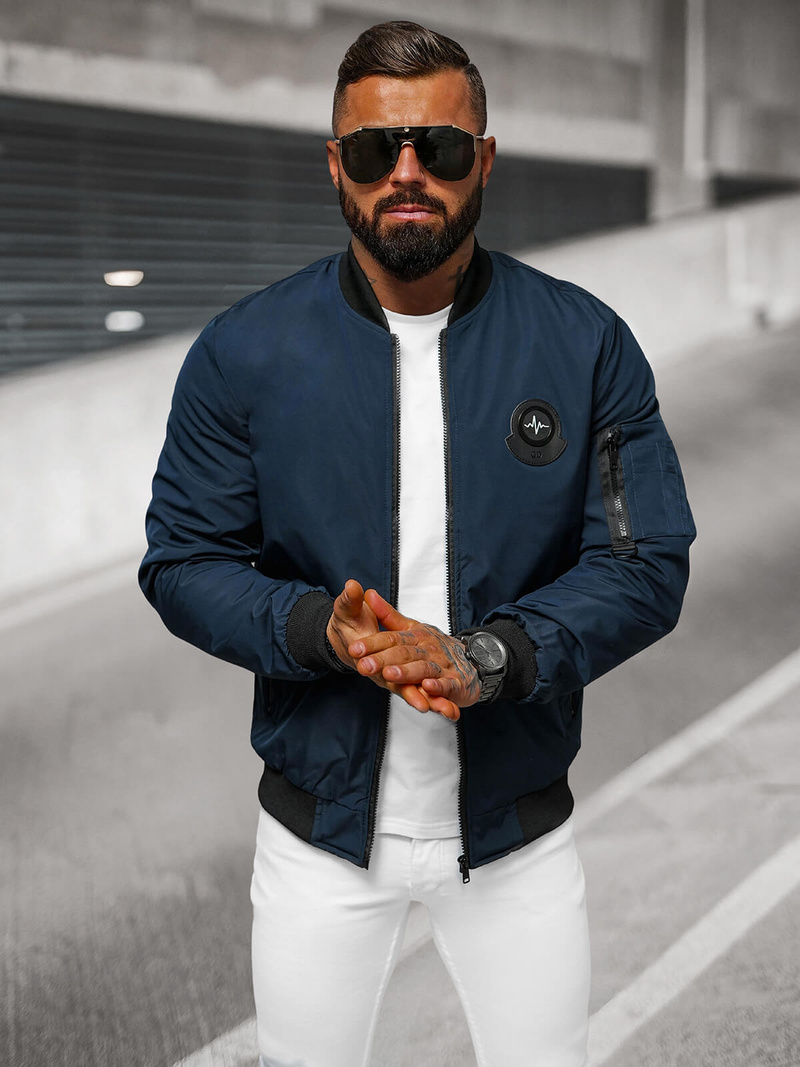 Kurtka męska bomberka granatowa OZONEE JS/84M3036/215