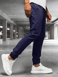 Spodnie męskie chino joggery granatowe/2 OZONEE JB/JP1145/16