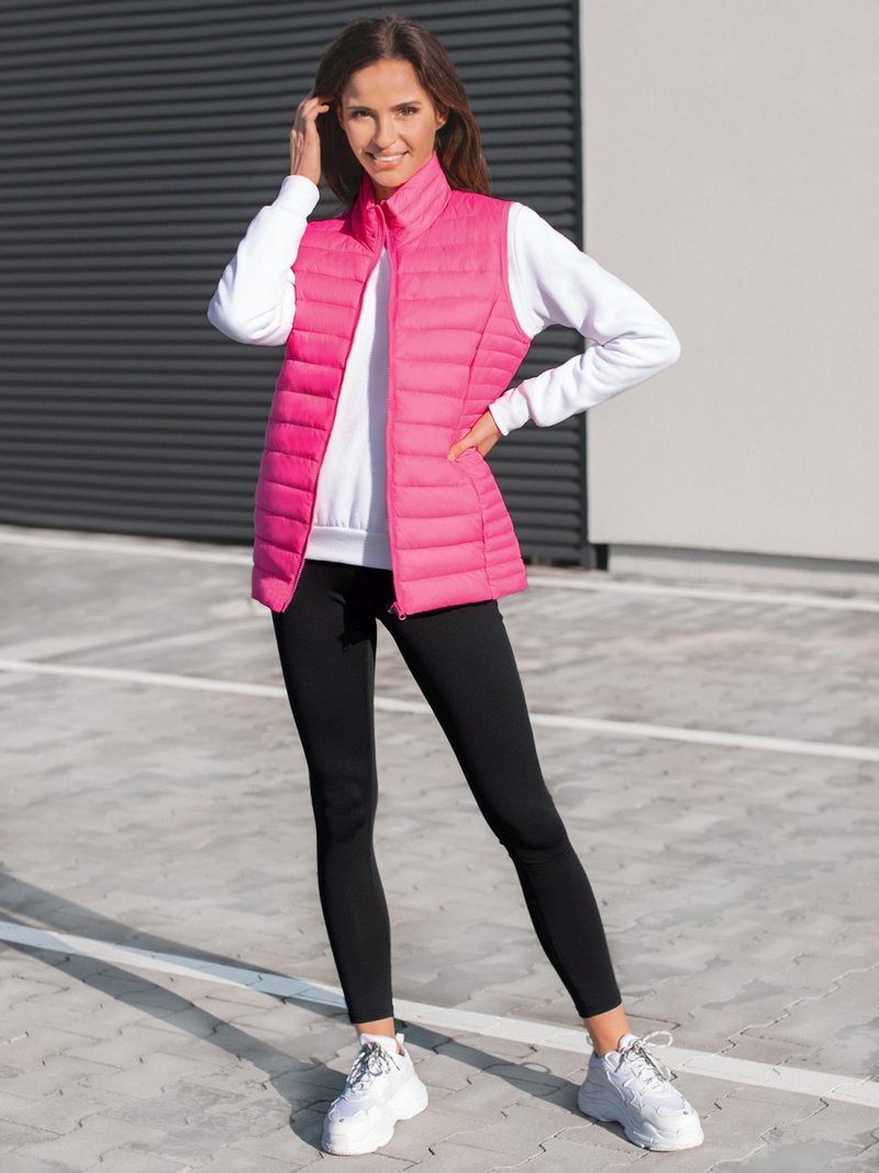 Kamizelka damska pikowana jasno-różowa OZONEE JS/M23038/46Z