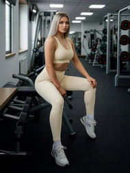 Legginsy damskie ecru OZONEE JS/17K580/1Z