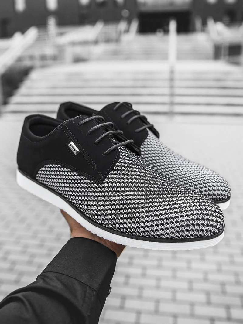 Buty męskie czarno-białe t/682